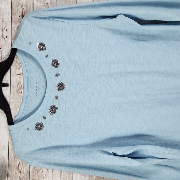 Laura Scott,0020, light blue top, size L - Picture 7 of 7